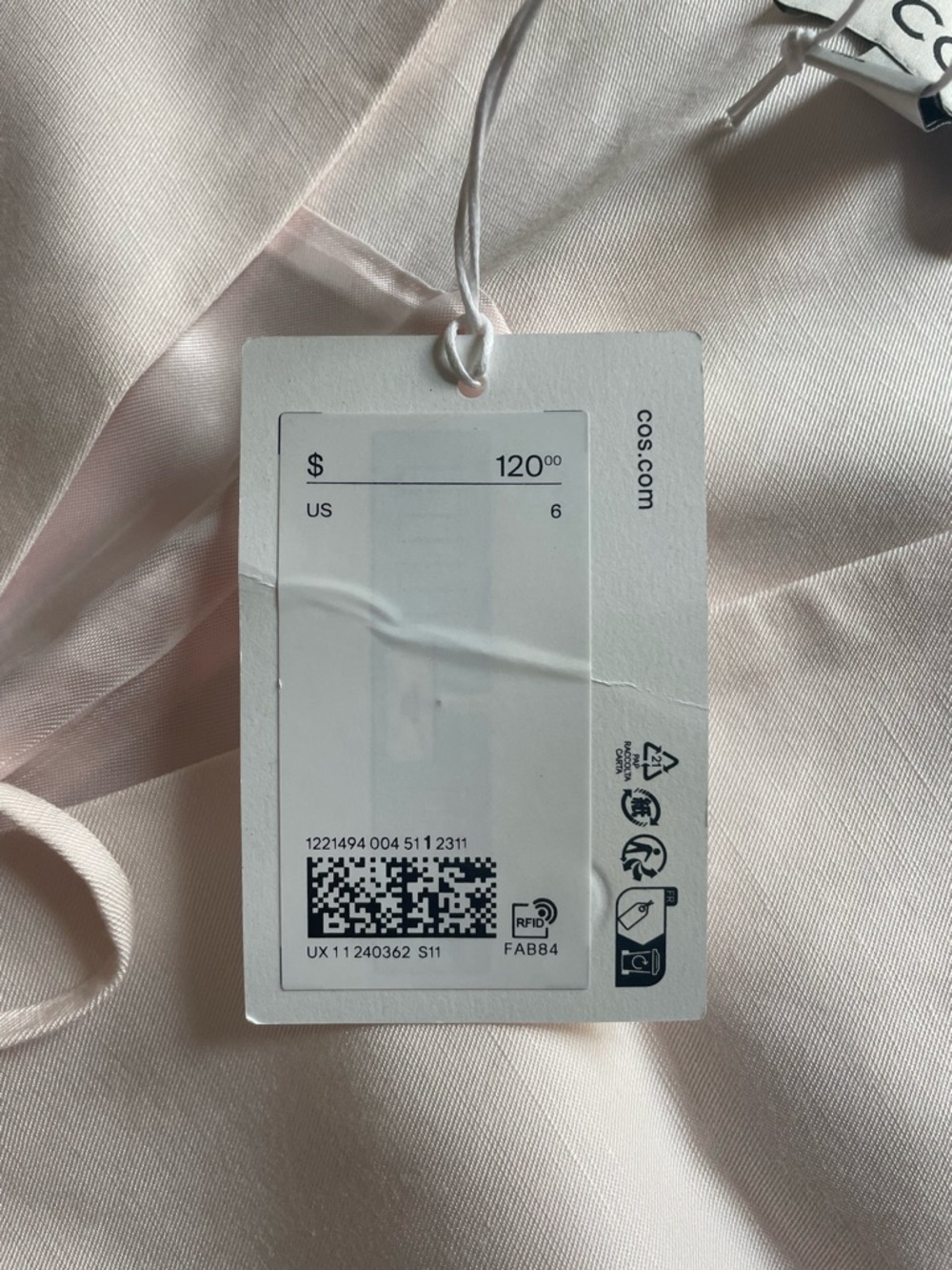 COS Light Blush Vest with Tie Detail - Picture 3 of 3